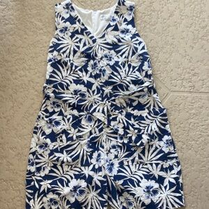 Robbie Bee Tropical Romper size 6 Navy and White